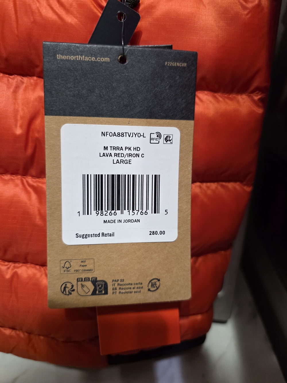 The North Face Women’s Hooded Packable Puffer Jacket Men Size Large - Picture 8 of 16